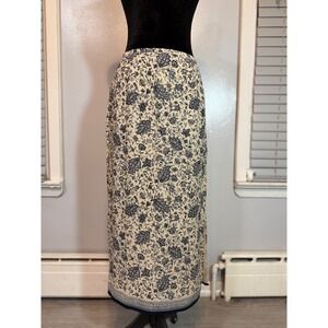 Vintage Talbots Petites Paisley Floral Midi Skirt Cottagecore Academia 10P